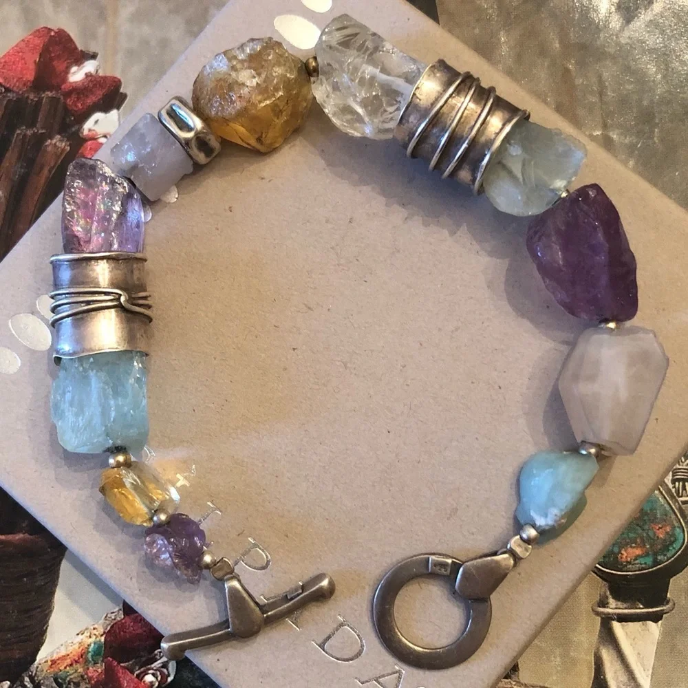 Vintage Silpada Citrine Amethyst Sterling Silver Gold-Filled Bead Bracelet B0710 - Picture 16 of 16